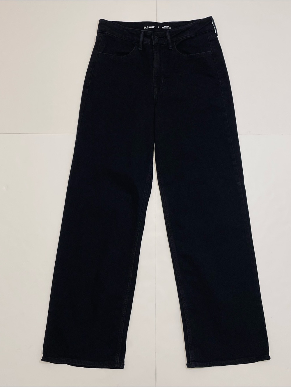 Old Navy Women's WOW Wide Leg Black High Rise Denim Jeans Size 4 - Picture 2 of 10